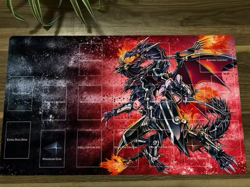 YuGiOh Duel playmat Red Eyes Black Dragon TCG CCG Trading Card Game Mat Pad - Image 1