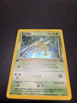 Pokemon Scyther 10/64 Jungle 1st Edition Holo Rare 1999 - Image 1