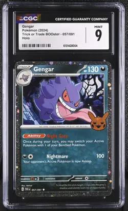Pokemon Gengar 057/091 Trick or Trade Booster 2024 Cosmos Holo CGC 9 (FREE S&H) - Image 1