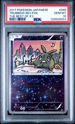 2017 POKEMON JPN THE BEST OF XY #049 TRUBBISH-REVERSE FOIL PSA 10 - Image 1