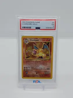 1999 Pokemon Base Set Unlimited CHARIZARD PSA 5 Holo 4/102 - Image 1