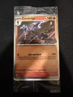 Pokemon TCG - Phantasmal Flames - STAFF Prerelease Promos Full Set of 4 SEALED - Image 1