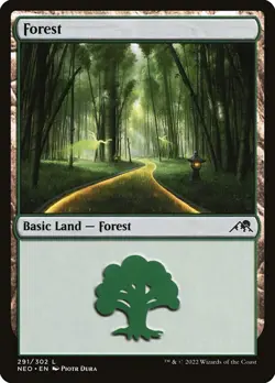 MTG Magic NEO Kamigawa Neon Dynasty - 1x EN NM 291 C Forest - Image 1