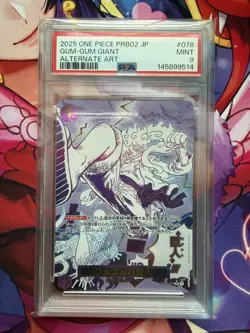 PSA 9 Gum-Gum Giant OP09-078 Alternate Art One Piece Card 2025 Japanese - Image 3