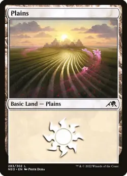 MTG Magic NEO Kamigawa Neon Dynasty - 1x EN NM 283 C Plains - Image 1