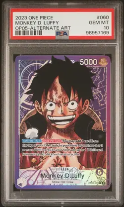 One Piece Card English - Monkey D. Luffy Leader OP05-060 -OP05 - PSA 10 - Image 2
