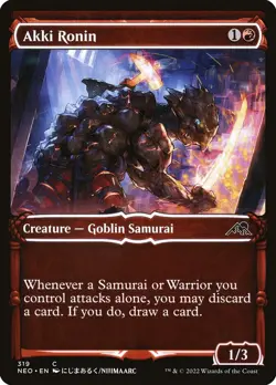 MTG Magic NEO Kamigawa Neon Dynasty - 1x EN NM 319 C Akki Ronin - Image 1