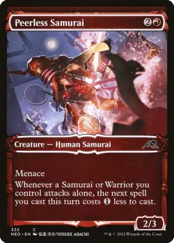 MTG Magic NEO Kamigawa Neon Dynasty - 1x EN NM 322 C Peerless Samurai - Image 1