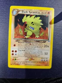 Dark Tyranitar Holo Rare Card 11/105 Neo Destiny 2000 Beautiful Card! With SWIRL - Image 1