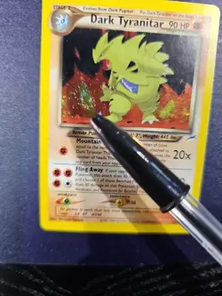 Dark Tyranitar Holo Rare Card 11/105 Neo Destiny 2000 Beautiful Card! With SWIRL - Image 3