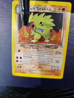 Dark Tyranitar Holo Rare Card 11/105 Neo Destiny 2000 Beautiful Card! With SWIRL - Image 4