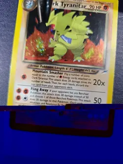 Dark Tyranitar Holo Rare Card 11/105 Neo Destiny 2000 Beautiful Card! With SWIRL - Image 5
