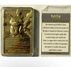 1999 Pokemon 23K Gold Plated Pikachu Card #25 w/ COA Nintendo Burger King - Image 2