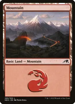 MTG Magic NEO Kamigawa Neon Dynasty - 1x EN NM 289 C Mountain - Image 1