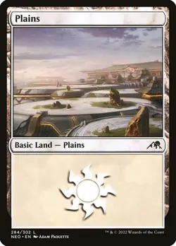 MTG Magic NEO Kamigawa Neon Dynasty - 1x EN NM 284 C Plains - Image 1