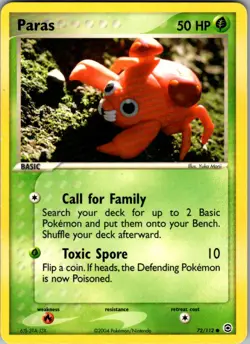Paras - FireRed & LeafGreen - RG 72/112 - VINTAGE single MP to HP Pokemon Card - Image 1