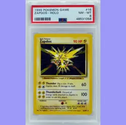 Pokemon Base Set Zapdos Holo 16/102 PSA 8 NM/Mint - Image 1