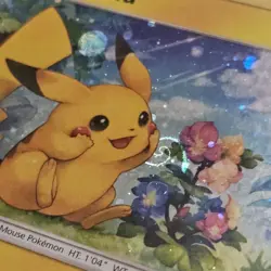 Pikachu HD Galaxy Swirl SM86 Black Star Promo Cosmos Holo Mouth Swirl Pokemon LP - Image 1
