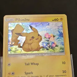 Pikachu HD Galaxy Swirl SM86 Black Star Promo Cosmos Holo Mouth Swirl Pokemon LP - Image 4