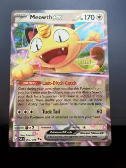 Meowth ex 062/088 Me03: Perfect Order Holo Pokemon - Image 1