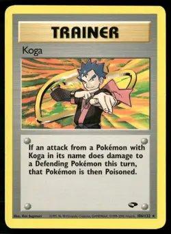 ✰ KOGA 106/132 UNLIMITED RARE GYM CHALLENGE POKEMON ✰ HP - Image 2