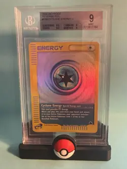 Graded POKEMON CYCLONE ENERGY REVERSE FOIL 143 - BGS 9 - Image 1