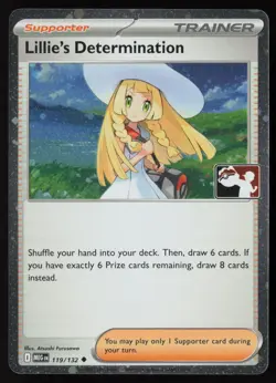 Pokemon Lillie's Determination 119/132 Prize Pack Series 8 Cosmo Holo - NM - Image 1