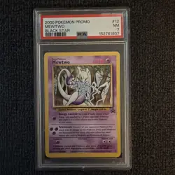 2000 Pokemon Promo #12 Mewtwo Black Star Base Set Series WOTC 12/53 NM PSA 7 - Image 1