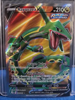 Pokemon Rayquaza V & Rayquaza VMAX Rapid Strike Foil Evolving Skies Basic VMAX - Image 2