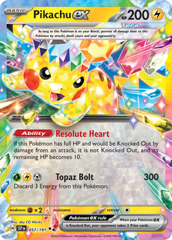 PIKACHU EX 057/191 DOUBLE RARE SURGING SPARKS POKEMON NEAR MINT - Image 2