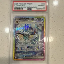 Pokemon Vaporeon ex Sv: Prismatic Evolutions SIR Holo PSA 10 - Image 1