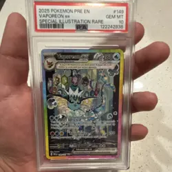 Pokemon Vaporeon ex Sv: Prismatic Evolutions SIR Holo PSA 10 - Image 3