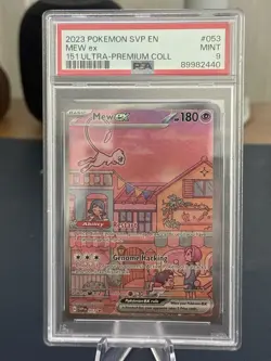 Pokemon 2023 EN Black Star Promo 151 Ultra-Premium Collection #053 Mew EX PSA 9 - Image 1