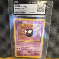 Pokemon Gastly Fossil 33/62 CGC 1999 Uncommon Regular Unlimited English Card - Image 1