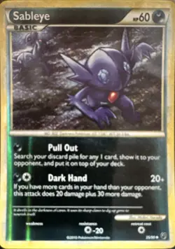 Sableye 35/90 Uncommon HGSS Undaunted Reverse Holo Lightly Played - Image 1