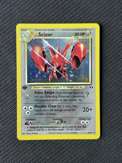 💫 Swirl Scizor 1st Edition NM LP Neo Discovery Holo Rare 10 Pokemon - Image 2