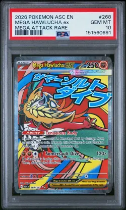 2026 Pokemon Asc En-Ascended Heroes Mega Hawlucha Ex PSA 10 - Image 1