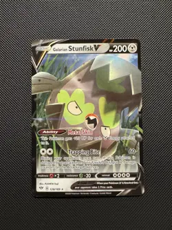 Galarian Stunfisk V 128/189 SWSH03: Darkness Ablaze Ultra Rare Near Mint - Image 1