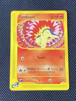Cyndaquil 105/165 Expedition Normal Pokemon TCG 2002 E-Reader - LP/NM - Image 1