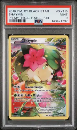 2016 POKEMON XY BLACK STAR PROMO #XY115 FULL ART/SHAYMIN PSA 9 - Image 1