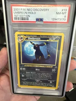 Nintendo Pokemon Umbreon Neo Discovery 1st Edition Holo 13/75 2001 PSA 8 - Image 1