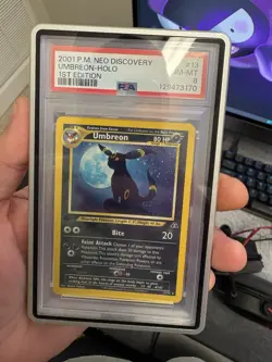 Nintendo Pokemon Umbreon Neo Discovery 1st Edition Holo 13/75 2001 PSA 8 - Image 2