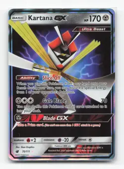 Pokemon TCG - Kartana GX 70/111 Near Mint Holo GX Rare Crimson Invasion - Image 1