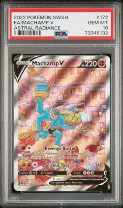 Pokemon Astral Radiance 172/189 Machamp V PSA 10 - Image 1
