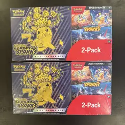 Pokemon Surging Sparks ETB & Booster Bundle Costco 2-Pack. Factory Sealed! - Image 1