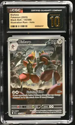 Pokemon GRADED Bisharp 143/086 Black Bolt IR PRISTINE 10 CGC ENGLISH LAST UNIT - Image 1