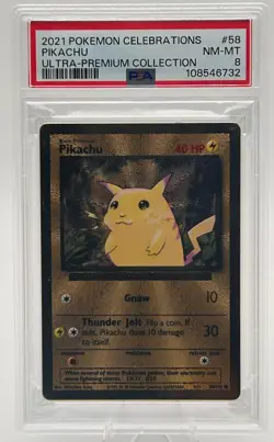 2021 Pokemon Celebrations Pikachu Ultra-Premium Collection #58 PSA 8 - Image 1