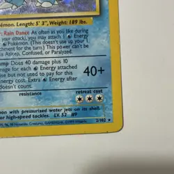 Pokemon TCG Blastoise Base Set Holo Rare 2/102 Wizards 1999 100 HP DAMAGED READ - Image 3