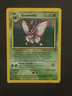 Omot - Venomoth (13/64) Pokemon Karte - Jungle Set / Dschungel Set Holo Vintage - Image 1