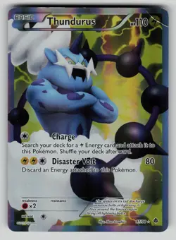 Thundurus 97/98 Emerging Powers Pokemon Holo DMG - Image 1